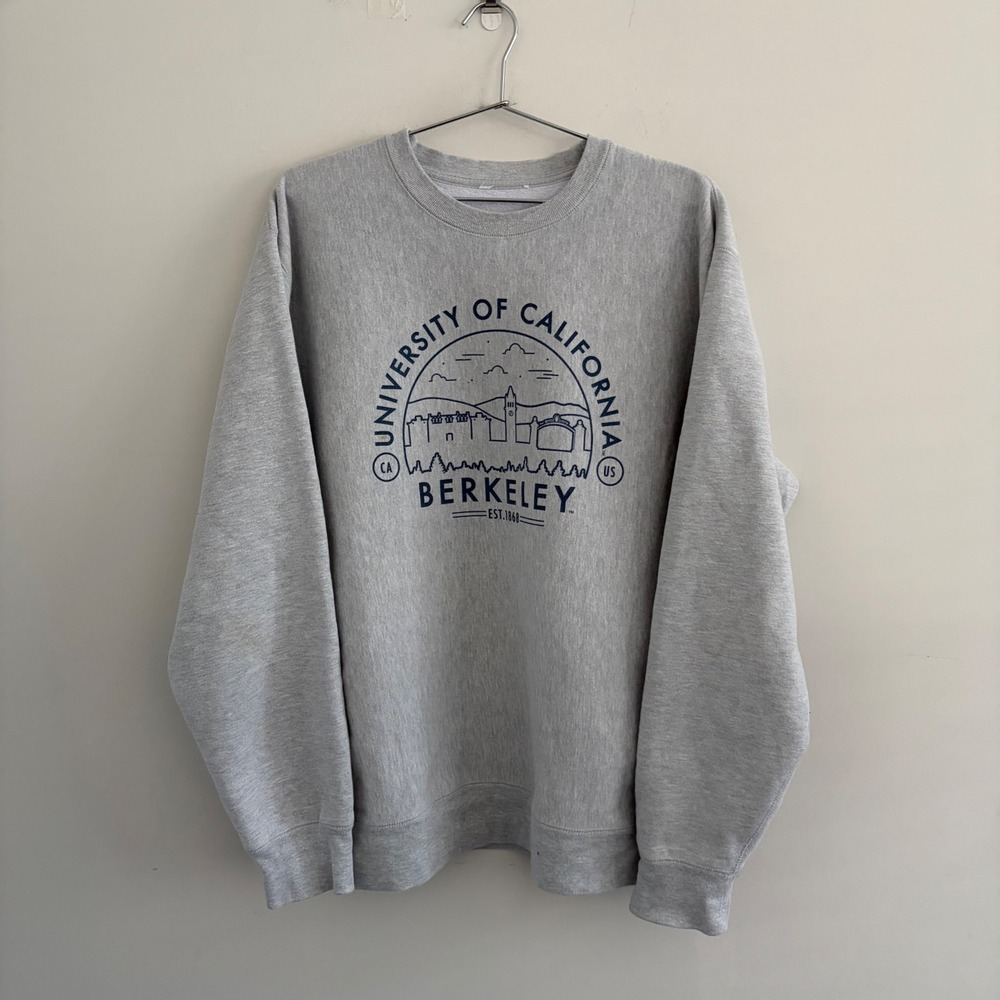 University of California Berkeley Crewneck Sweatshirt Gray Graphic Mens